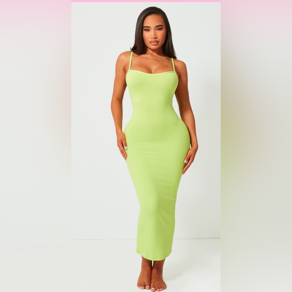 NWOT Zara Lime Green Bodycon Maxi Dress